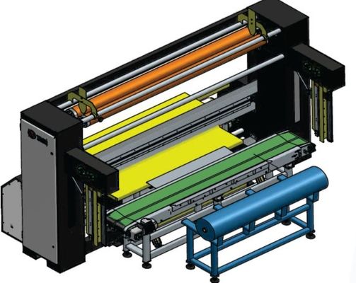 Çifte Zincirli Otomatik Yastık Kumaş Rulo Sarma Makinesi PLC Kontrolü