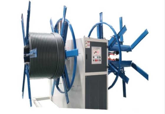 Çift Diskli Plastik Boru Yuvarlatma Makinesi Tam Otomatik PLC Kontrolü